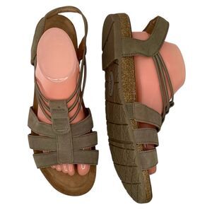 NWOT! Earth Origins Gray Suede Comfort Slip On Slingback Sandals Women Sz 11M